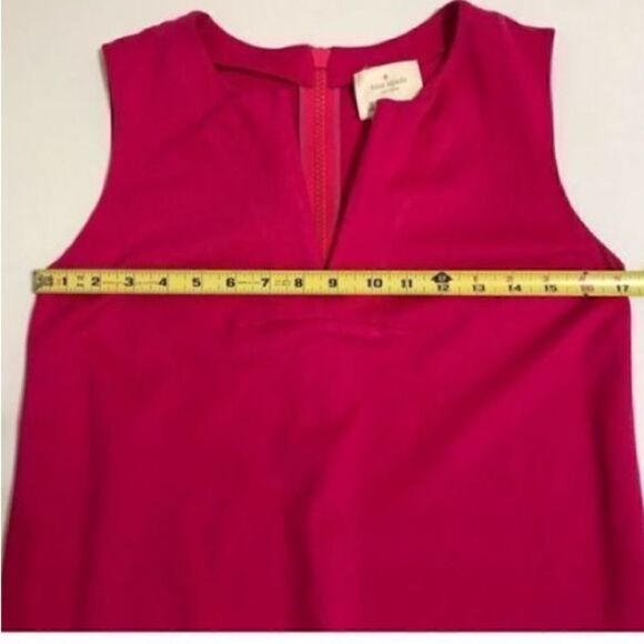 Kate Spade Women’s Size 2 Keri Shift Mini Dress Pink Ponte Stretch Split Neck - Picture 9 of 12